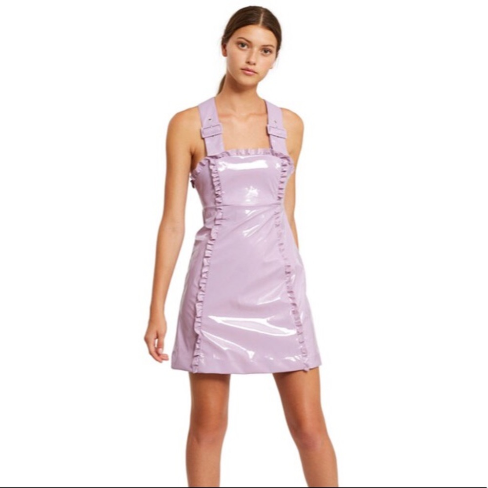 Alexa Chung Patent Apron Dress